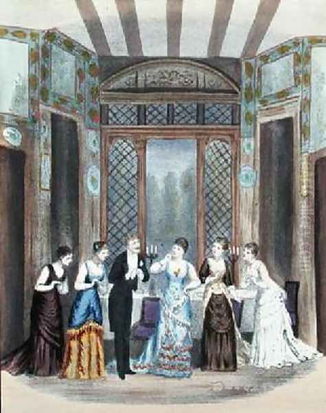 Scene from an operetta Oil Painting by A. Lamy