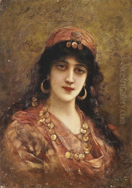 An Eastern Beauty Oil Painting by Eisman Semenowsky