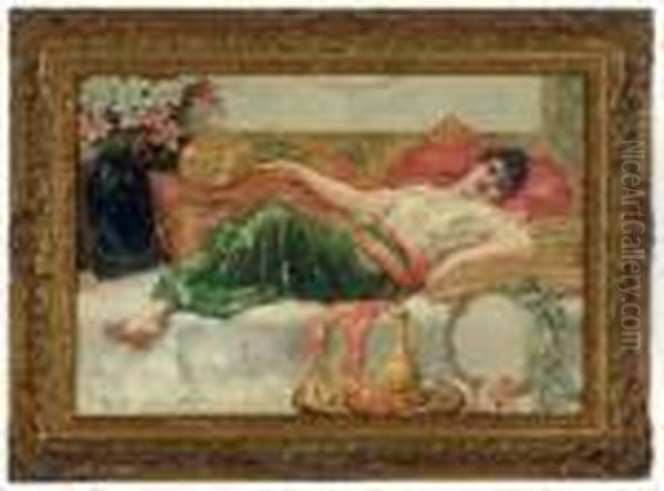 Odalisque Oil Painting by Eisman Semenowsky