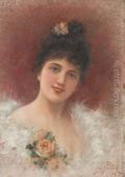 Portrait Of A Lady Oil Painting by Eisman Semenowsky