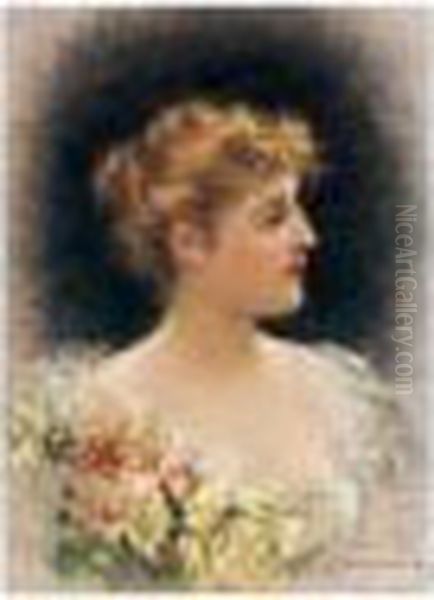 Portrait Of A Lady Oil Painting by Eisman Semenowsky