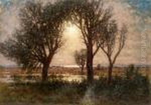 Sunset At Oland Oil Painting by Per Ekstrom