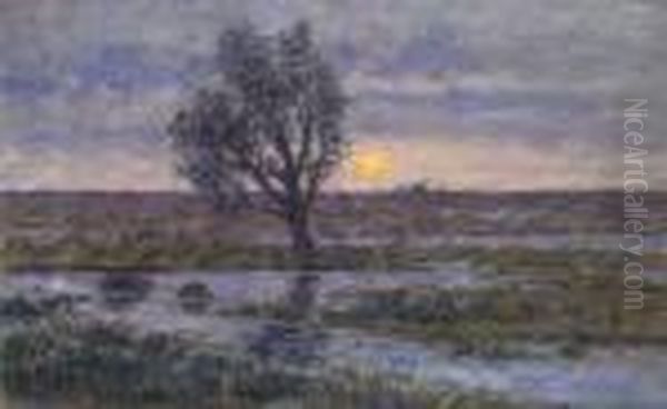 Solnedgang Oil Painting by Per Ekstrom