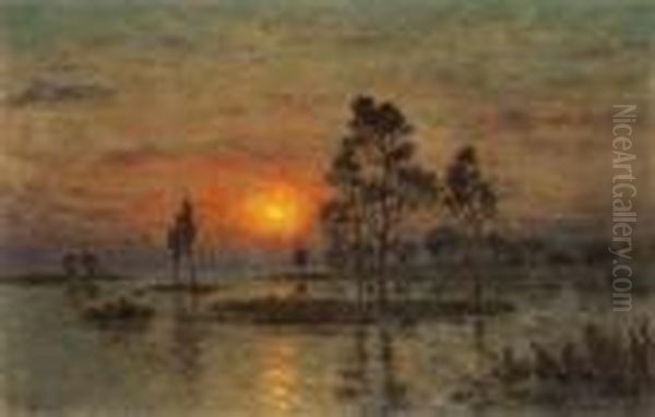 Solnedgang, Oland Oil Painting by Per Ekstrom