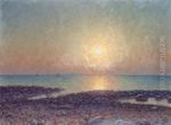 Solnedgang Oil Painting by Per Ekstrom