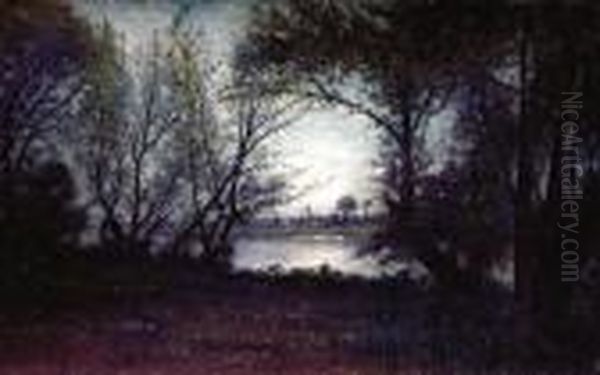 Le Bois De Boulogne Au Clair De Lune Oil Painting by Per Ekstrom