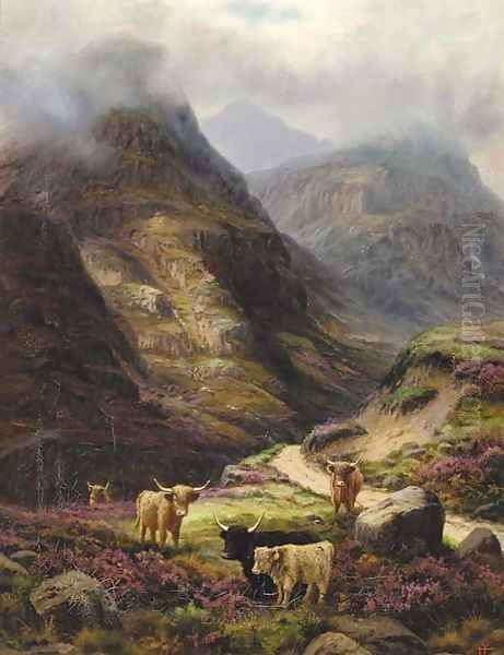 Three Sisters, Glencoe Oil Painting by Edgar Longstaffe