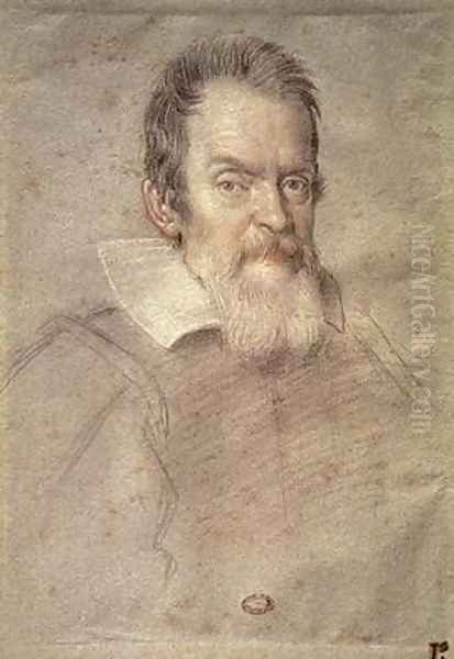 Portrait of Galileo Galilei 1564-1642 Astronomer and Physicist Oil Painting by Ottavio Leoni