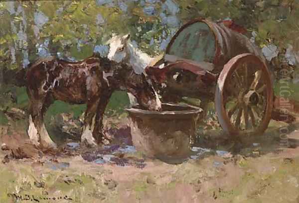 A midday rest Oil Painting by William Bradley Lamond