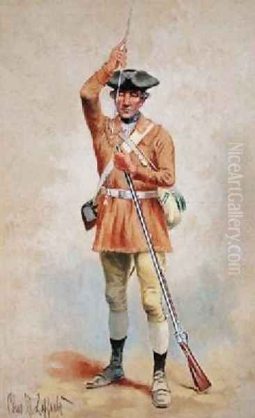 Uniforms of the American Revolution 1777 Private Field Dress from the 1st Georgia Continental Infantry Oil Painting by Charles MacKubin Lefferts