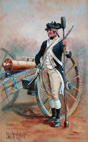 Gunner New York Artillery Oil Painting by Charles MacKubin Lefferts