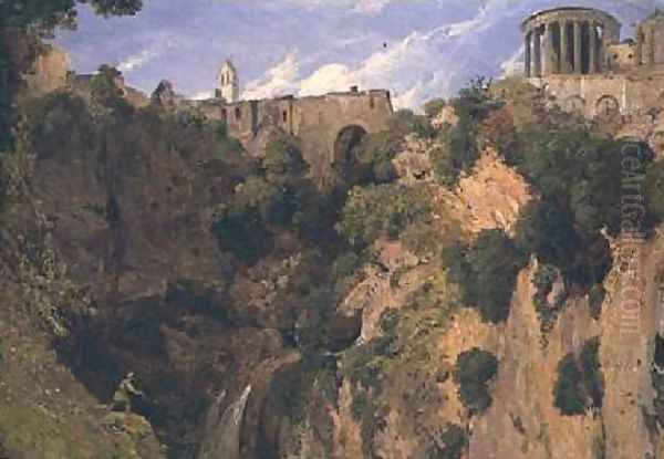 Temple of the Sibyl Tivoli Oil Painting by William James Linton