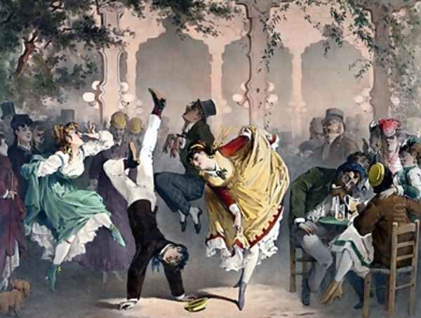 Quadrille at the Bal Bullier Oil Painting by Philippe Jacques Linder