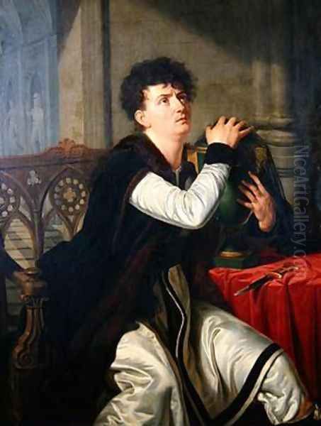 Portrait of Francois Joseph Talma 1763-1826 as Hamlet Oil Painting by Anthelme Francois Lagrenee