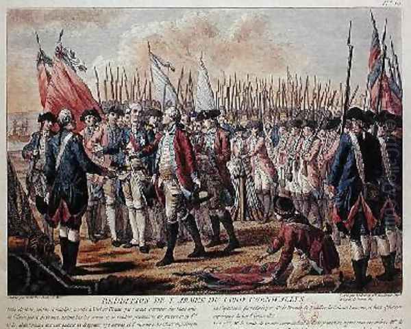 The Surrender of Yorktown Oil Painting by Jean Jacques Francois Le Barbier