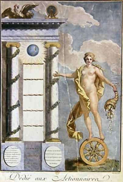 Allegory of the French Royal Lottery Oil Painting by Jean Jacques Francois Le Barbier