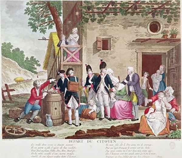 The Departure of the Citizen Oil Painting by Jean Jacques Francois Le Barbier