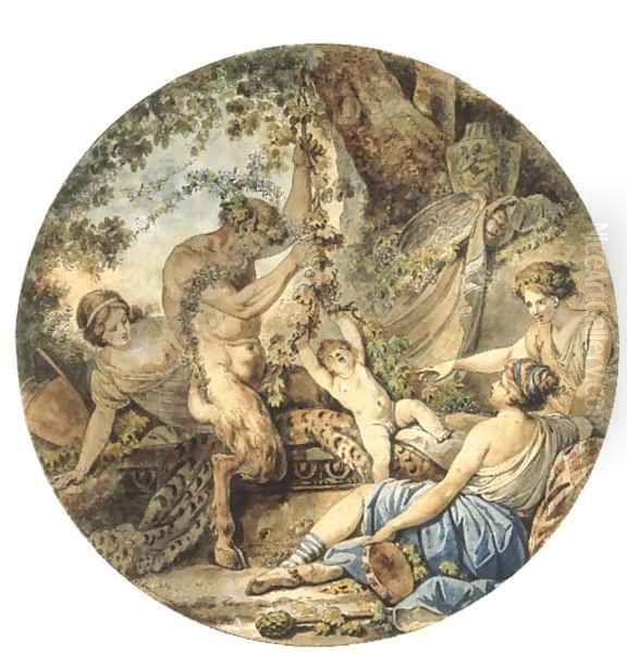 The Education of Bacchus Oil Painting by Jean Jacques Francois Le Barbier