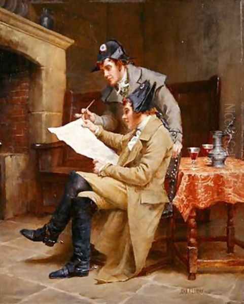 News of the Army 1900 Oil Painting by John Arthur Lomax