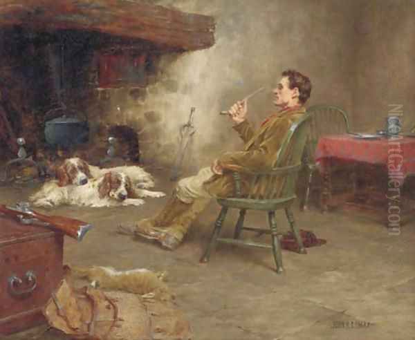 The Poacher Oil Painting by John Arthur Lomax