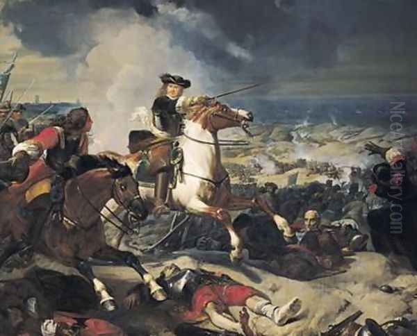 Battle of the Dunes Oil Painting by Charles-Philippe Lariviere