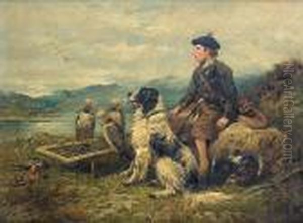 Birds And Beasts Of Scotland Oil Painting by John Emms