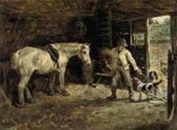 The Master's Hounds Oil Painting by John Emms