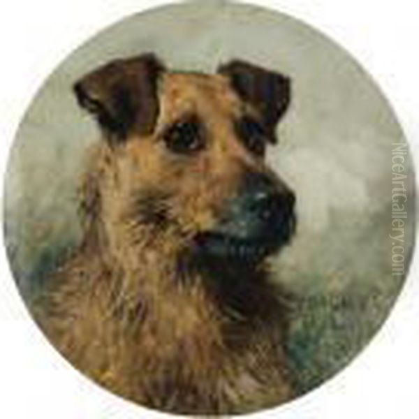 Terrier Oil Painting by John Emms