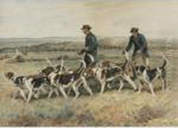 Walking The Hounds Oil Painting by John Emms