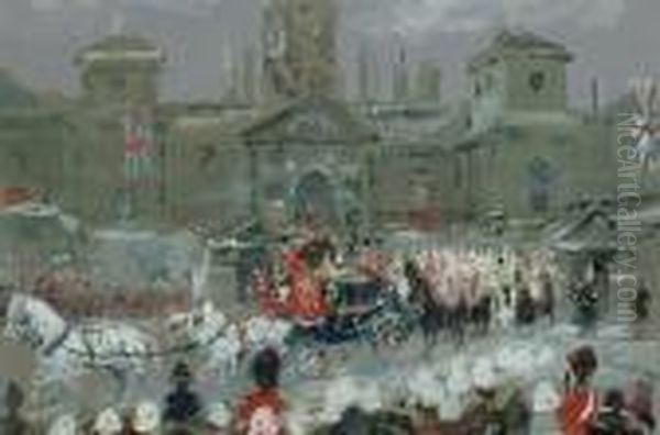 Coronation Procession Oil Painting by John Emms