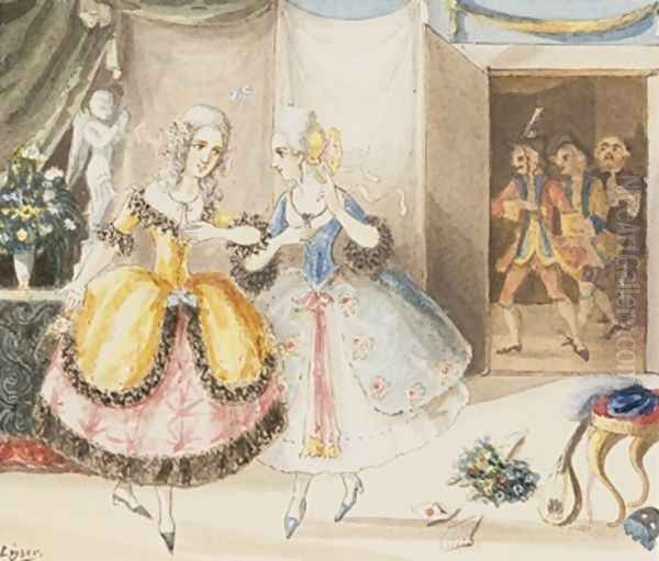 Characters from Cosi fan tutte by Mozart 1840 by Johann Peter Lyser