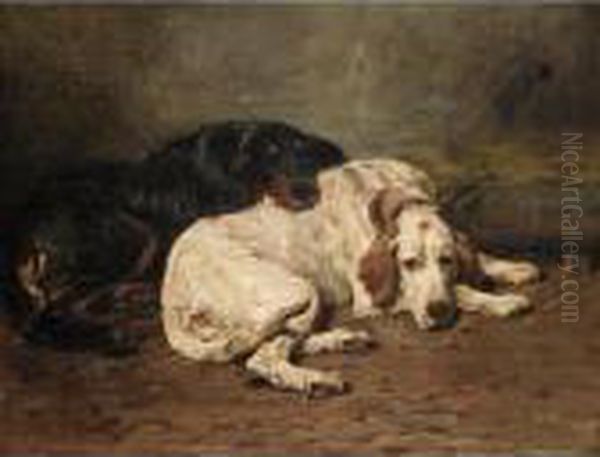 Two Setters Oil Painting by John Emms