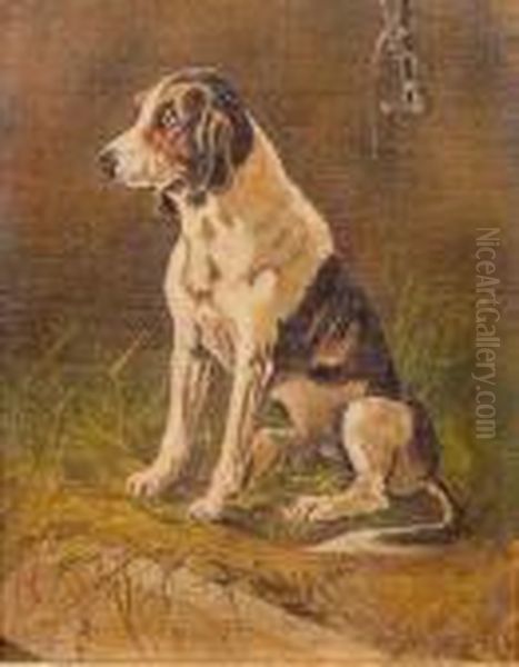 French Fox Hound Oil Painting by John Emms