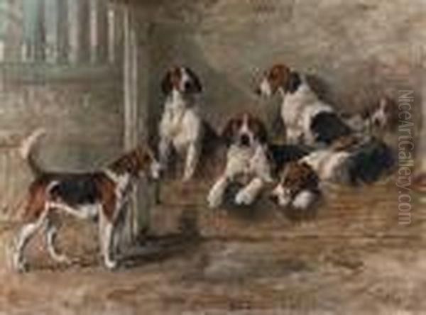 Harriet, Norah, Harper, Hornpipe, Norman And Nigel Oil Painting by John Emms