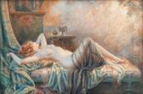 Jeune Femme Alanguie Oil Painting by Delphin Enjolras