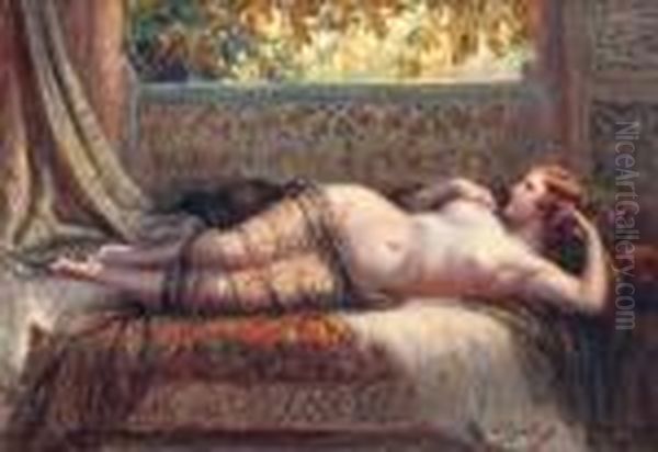 La Belle Odalisque Oil Painting by Delphin Enjolras