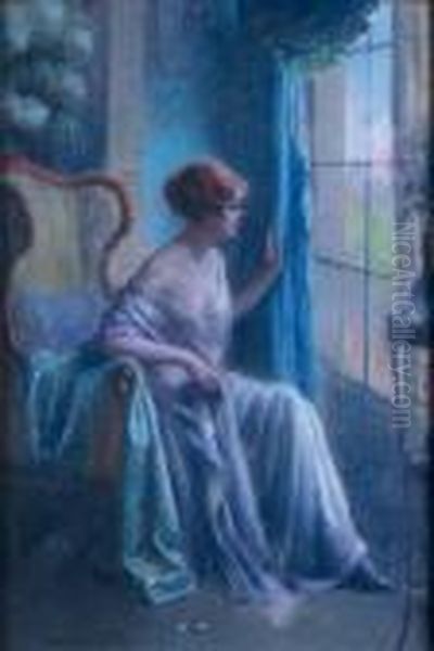 L'attente Oil Painting by Delphin Enjolras