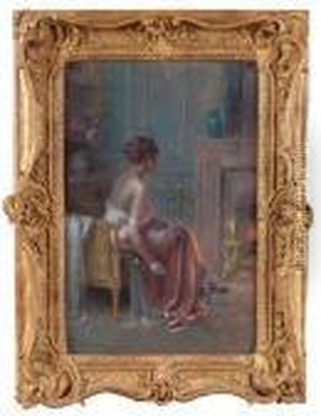 Elegante Devant L'atre Oil Painting by Delphin Enjolras