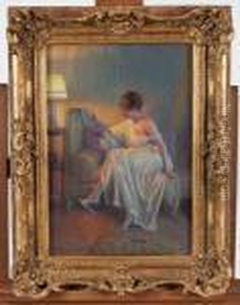 Elegante Au Miroir Oil Painting by Delphin Enjolras