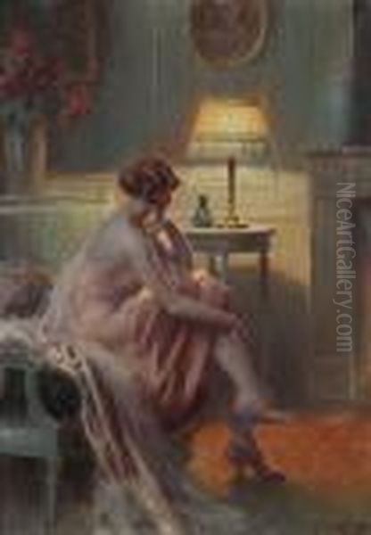 Le Boudoir Oil Painting by Delphin Enjolras