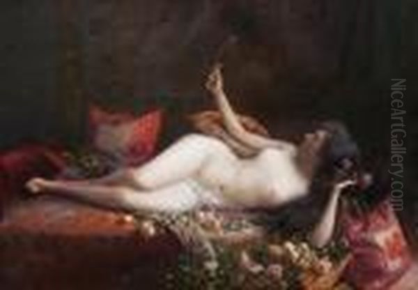 Nu Sur Le Divan Oil Painting by Delphin Enjolras