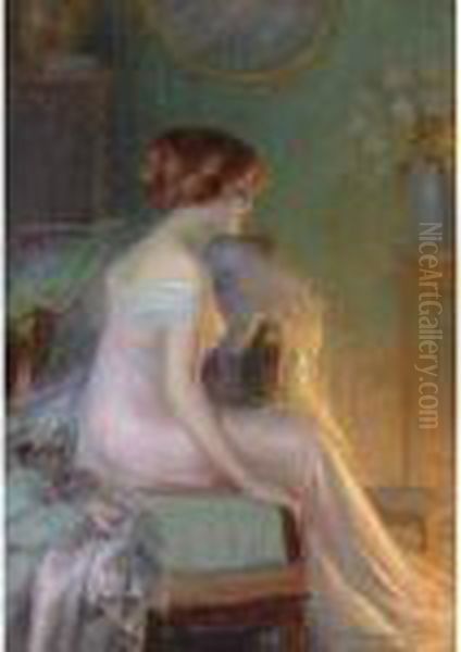 Au Boudoir Oil Painting by Delphin Enjolras