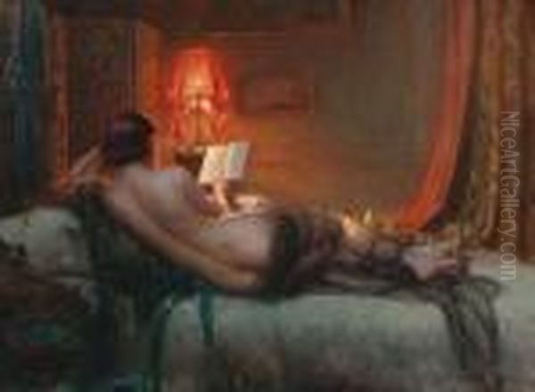 La Lecture Oil Painting by Delphin Enjolras