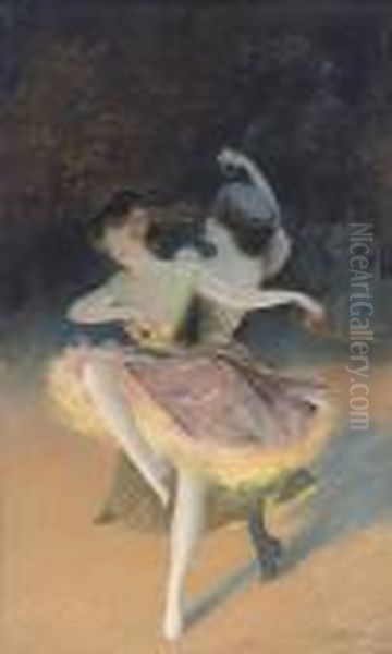 Ballet Dancers Oil Painting by Delphin Enjolras