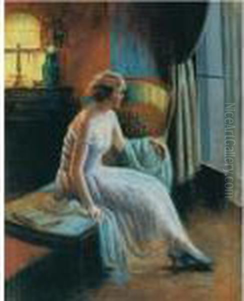 Femme Assise Oil Painting by Delphin Enjolras