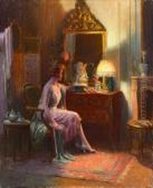 Le Boudoir. Oil Painting by Delphin Enjolras