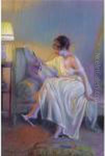 A Moment Of Reflection Oil Painting by Delphin Enjolras