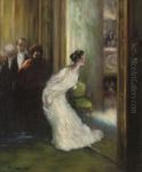 A Curtain Call At The Opera Oil Painting by Delphin Enjolras