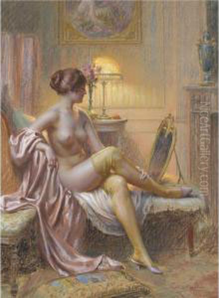 La Toilette Oil Painting by Delphin Enjolras