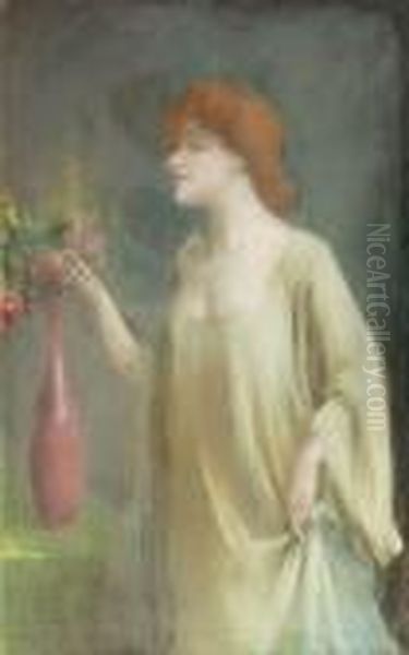 Figura Con Fiori Oil Painting by Delphin Enjolras